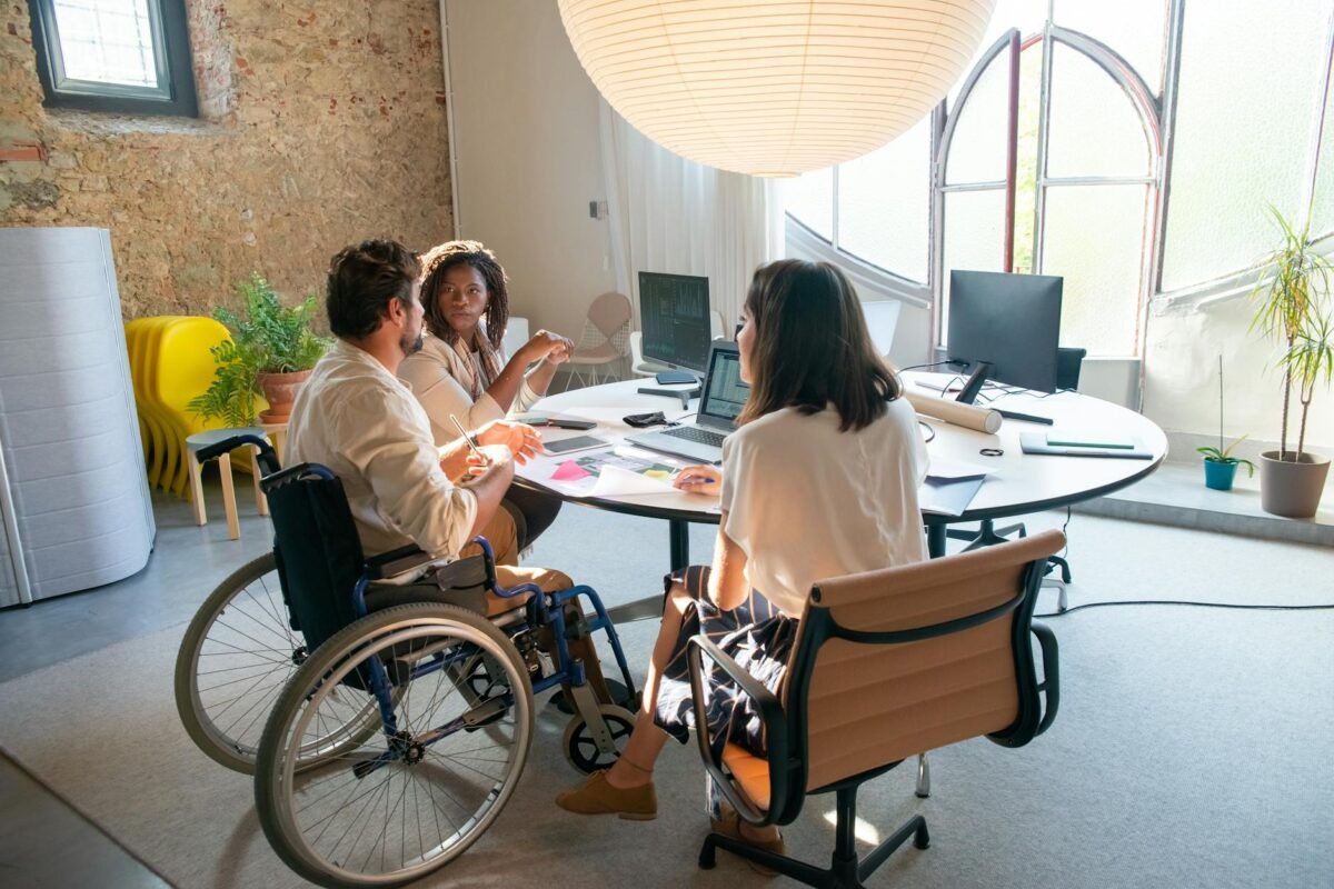 Illustration of workplace adjustments for disability